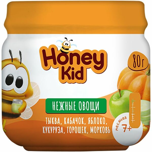 Пюре Honey Kid Нежные овощи с 7 мес. 80г