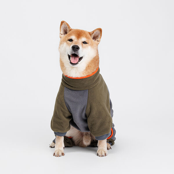 Комбинезон флисовый на замке для собак, 2XL, зеленый