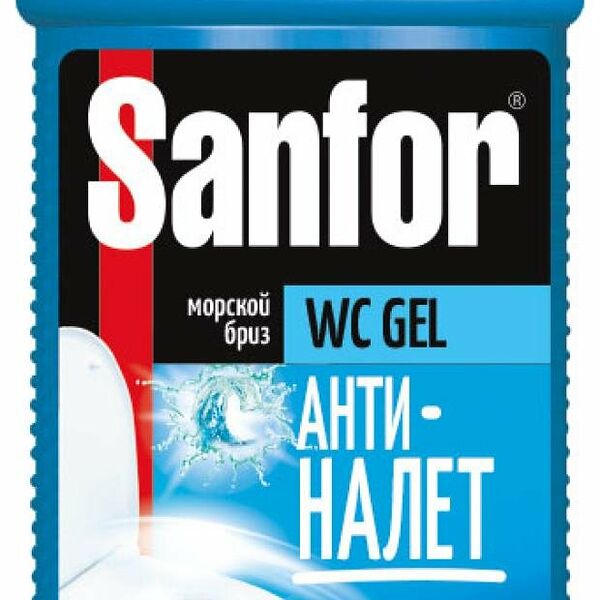 Гель универсальный для туалета Sanfor Анти-налет Морской бриз