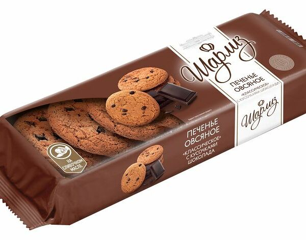 Печенье Шарлиз овсяное классическое с кусочками шоколада 250г