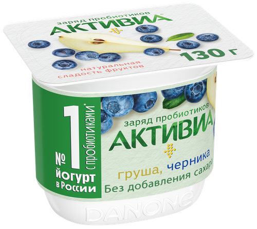 

Биойогурт Активиа груша, черника 2,9 % 130 г