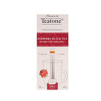 Чай чёрный с ароматом барбариса, Teatone, в стиках, 15 шт.*1.8 г, Россия