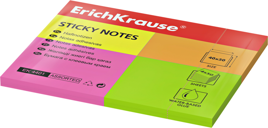 

Бумага для заметок Erich Krause Neon 40х50 мм, 200 штук