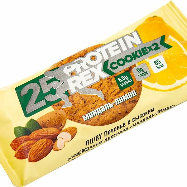 ProteinRex протеиновое печенье Cookie 25% миндаль-лимон 50 г