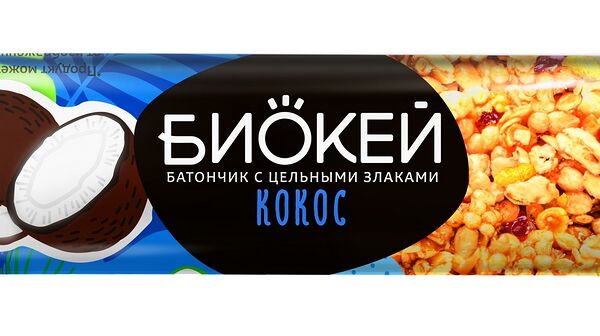 Батончик Биокей с кокосом и цельными злаками