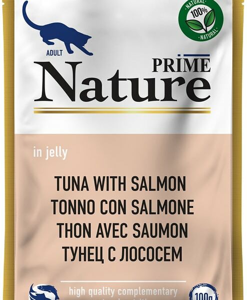 Влажный корм для кошек Prime Nature Тунец и лосось в желе 100г