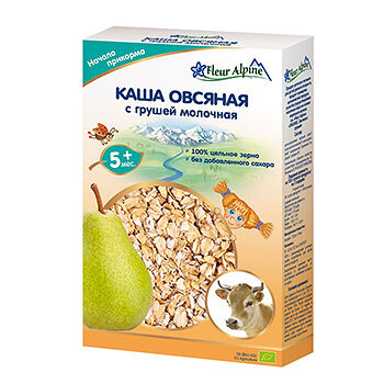 Каша овсяная FLEUR ALPINE молочная с грушей, с 5 месяцев