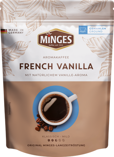 

Кофе молотый Minges French vanilla натуральный жареный с ароматом ванили, 250 г