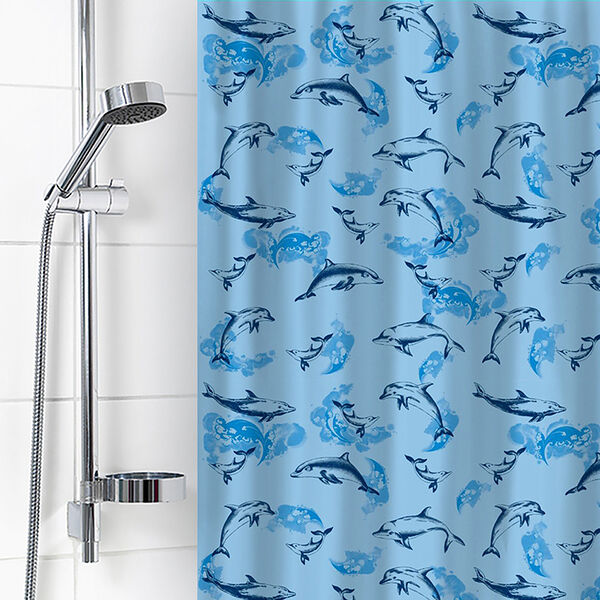 Занавеска для ванной комнаты Дельфины, 180х180 см, полиэтилен