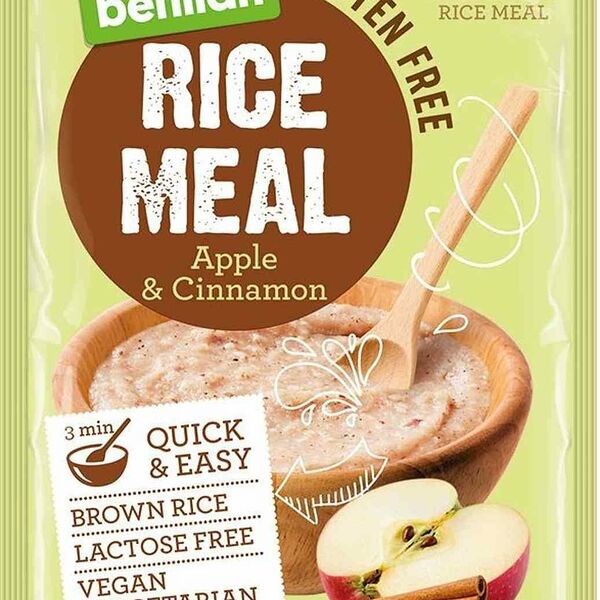 Каша быстрого приготовления рисовая с яблоком и корицей без глютена ТМ Benlian (Бенлиан)