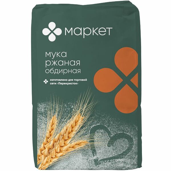 Мука Маркет ржаная хлебопекарная обдирная 1кг
