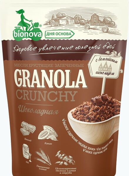 Мюсли Bionova Шоколадные запеченные 400г