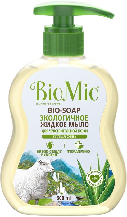 

Мыло жидкое BioMio с гелем алоэ вера, 300 мл