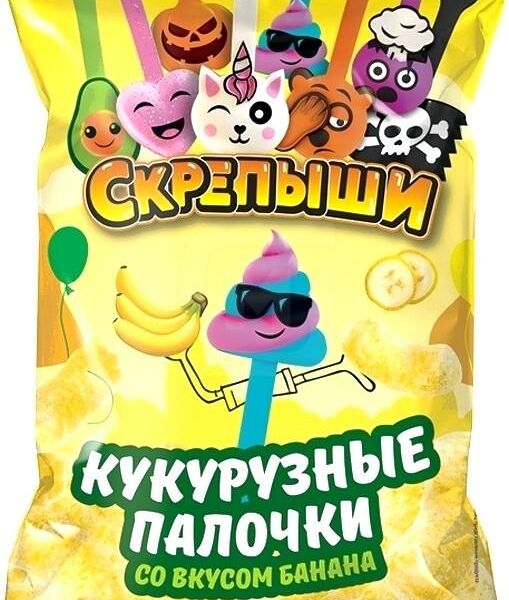 Кукурузные палочки Скрепыши со вкусом банана 100 г
