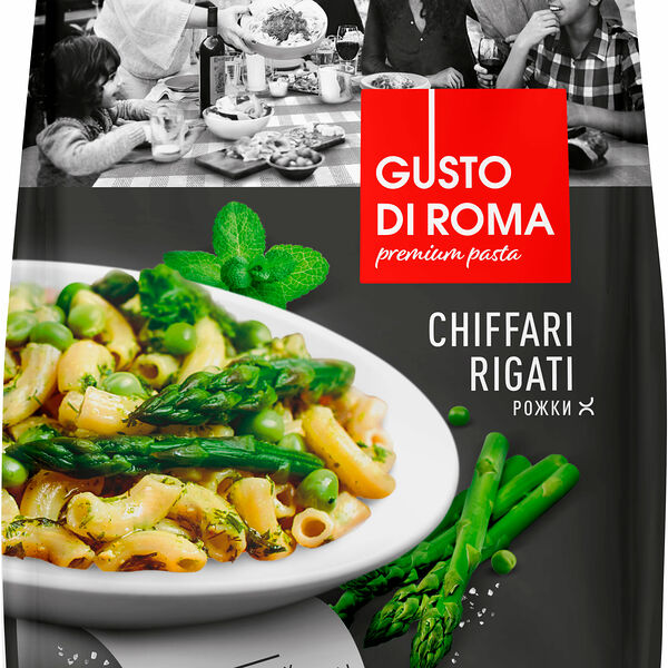 Макароны Gusto Di Roma Chiffari Rigati Рожки из твёрдых сортов 450 г