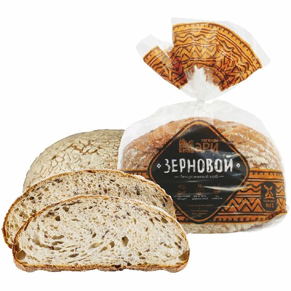Хлеб зерновой бездрожжевой Хлебозавод №1 Легенда Мари, нарезка