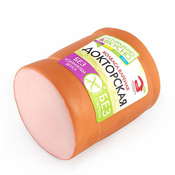 Колбаса варёная «Докторская» в белковой оболочке в/у, «Мясной дом Бородина», Россия