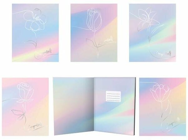 Тетрадь Seventeen Цветы в клетку А5, 48 л