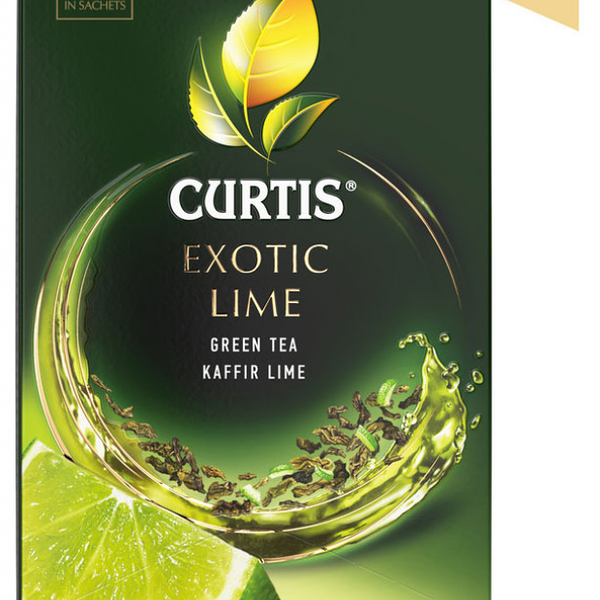 Чай зеленый Curtis Exotic Lime c ароматом лайма и цедрой цитрусовых, 25 пакетиков
