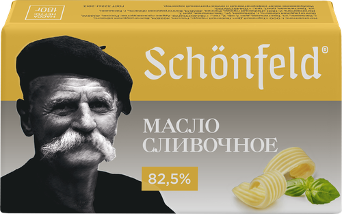 

Масло сливочное Schonfeld 82.5% 180 г