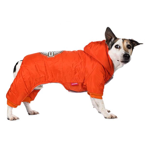 Комбинезон с капюшоном для собак S красный (унисекс)