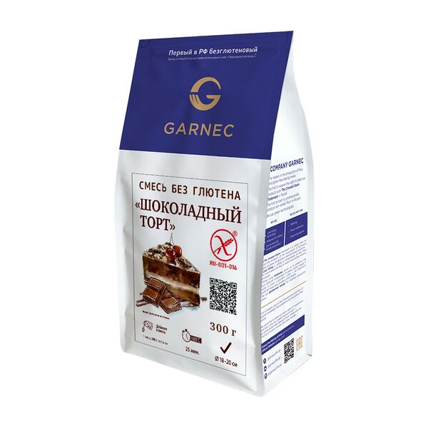 Смесь Гарнец Шоколадный торт без глютена 300г пвд пак