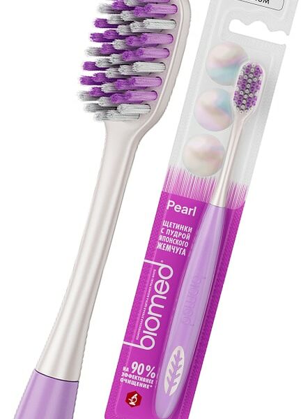Зубная щетка Biomed Pearl White средней жесткости лиловая