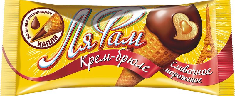 

Мороженое сливочное Ля Фам Крем-брюле рожок 8% 70 г