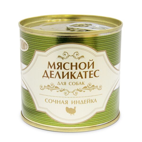 Мясной Деликатес консервы для собак, с натуральной индейкой в желе