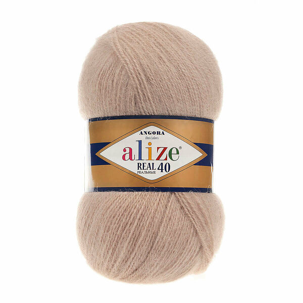 Пряжа ALIZE 'Angora real 40' 100 гр. (40% шерсть, 60% акрил)(05 бежевый)