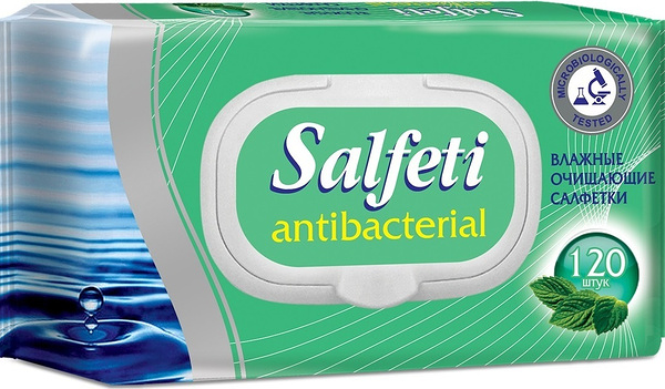 Салфетки влажные Salfeti антибактериальные 120 шт