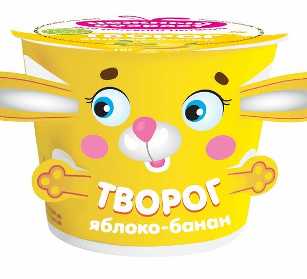 Творог Нежный возраст Нежный возраст яблоко-банан с 3 лет 4%, 100г