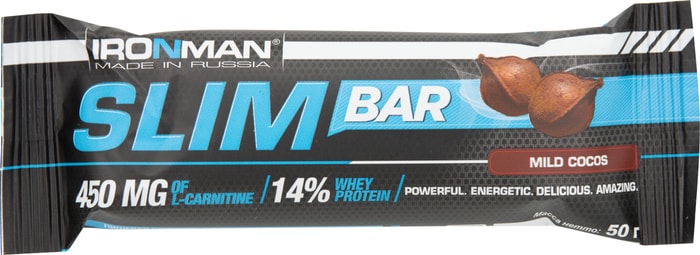 

Батончик Ironman Slim Bar Кокос в тёмной глазури, 50 г