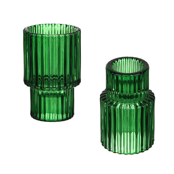 Подсвечник, 3,5х4,5х6,9см, стекло, цвет зеленый, арт.14 1 шт