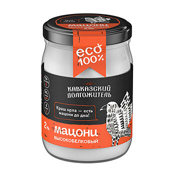 Мацони Кавказский долгожитель высокобелковый 2% 450г