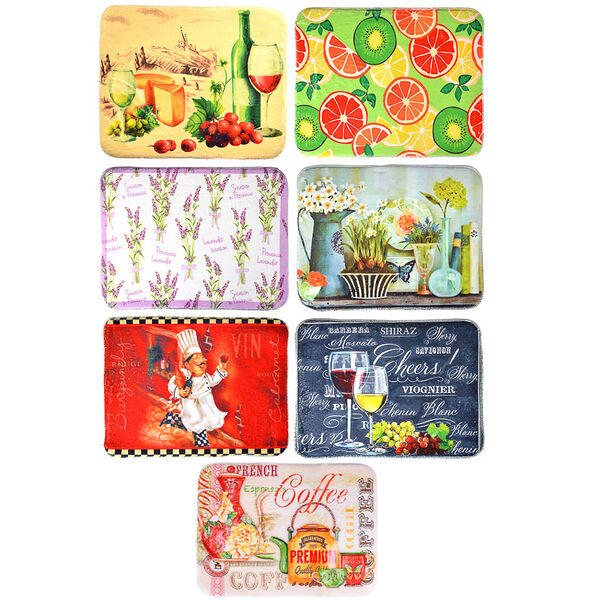 Vetta коврик для сушки посуды микрофибра, 0,9см, 40x30см, 3 дизайна