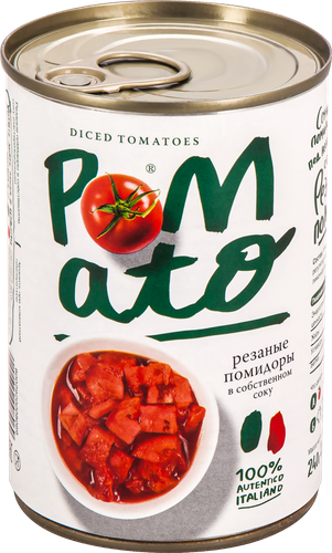 

Томаты в собственном соку Pomato резаные 400 г