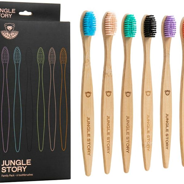 Комплект зубных щеток Jungle Story бамбуковых Multicolor 6шт