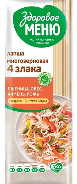 Лапша Dr Naturi Здоровое меню 4 злака 450г