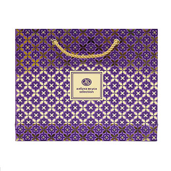 Пакет подарочный Азбука вкуса Selection фиолетовый с золотом 23х19х5,5 см ООО 