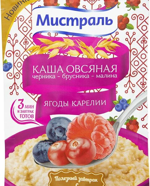 Каша Мистраль Овсяная Черника брусника малина 40г