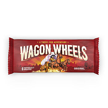 Печенье бисквитное Wagon wheels с суфле покрытое глазурью с ароматом Шоколада