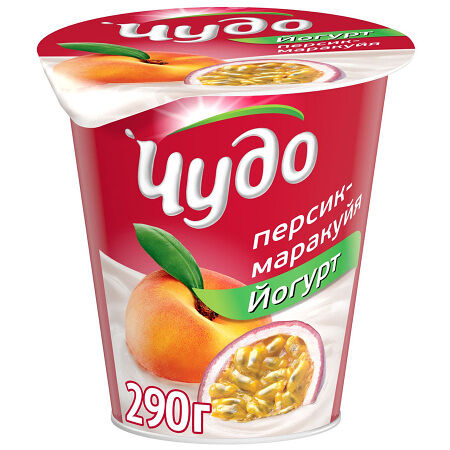 Йогурт вязкий живой Чудо Персик-Маракуйя 2%