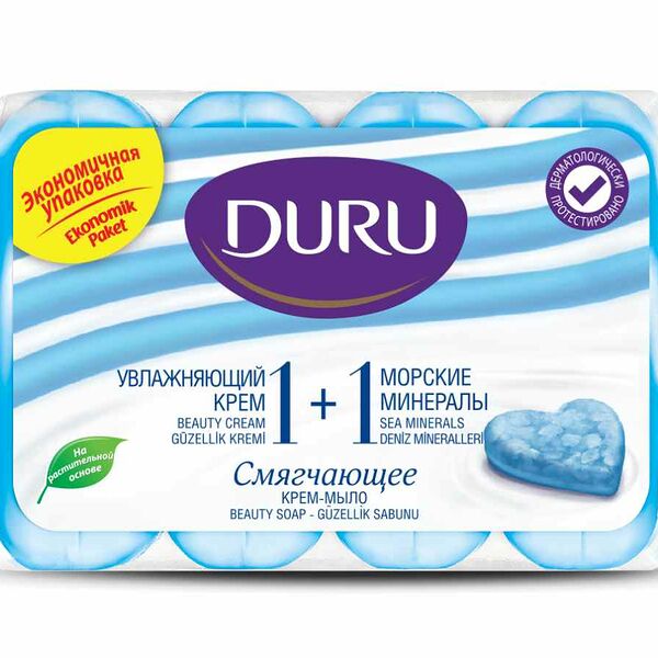 Крем-мыло DURU 1+1 Морские минералы, 4 x 80 г
