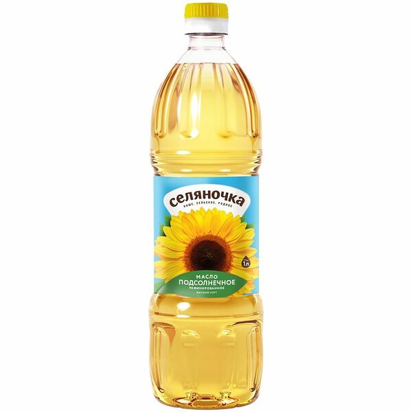 Масло Селяночка подсолнечное рафинированное дезодорированное 1л