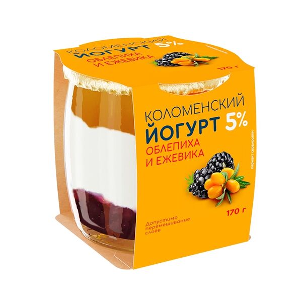 Йогурт Коломенский с наполнителем «Облепиха-ежевика» 5%