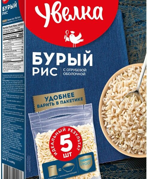 Рис Увелка бурый 5пак*80г
