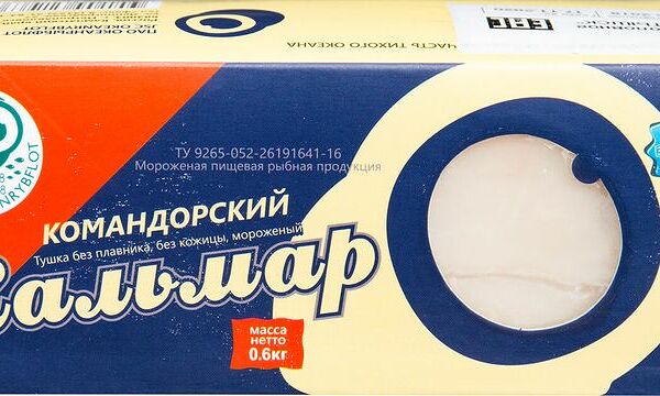 Кальмар Океанрыбфлот Командорский очищенный свежемороженый 600 г