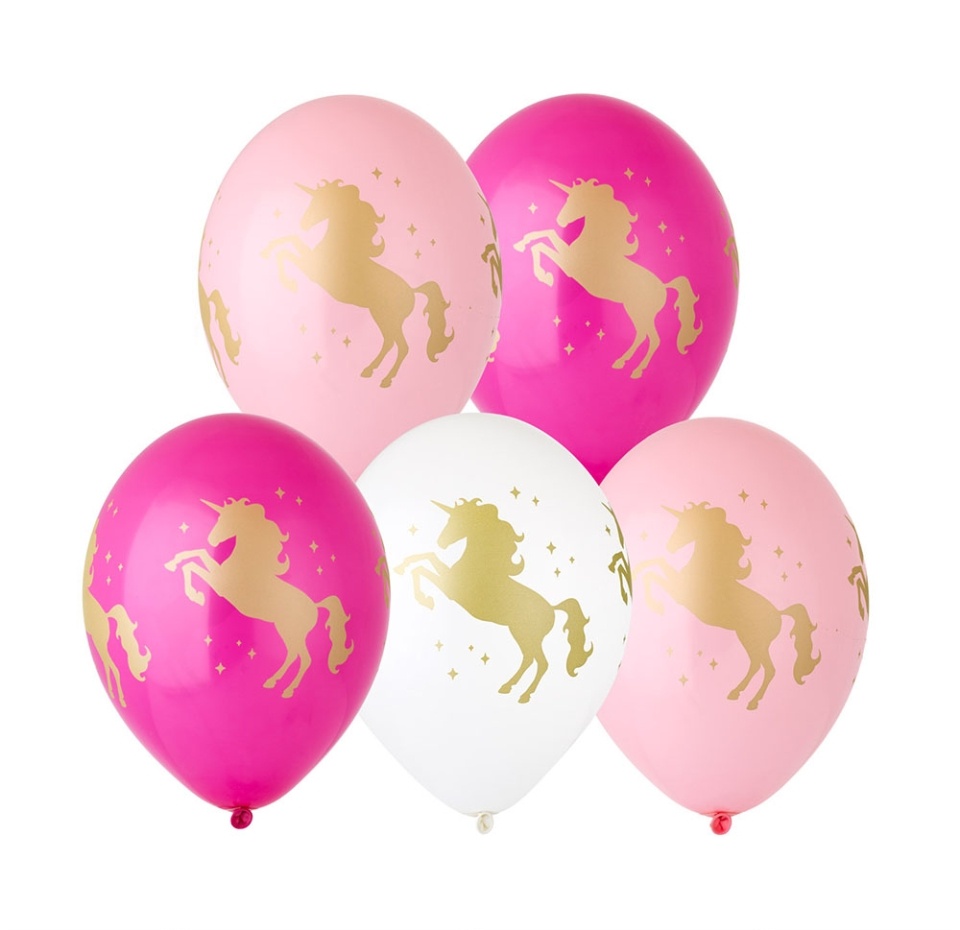 

Набор шаров "весёлая затея" Шелкогр Единорог 36см 5 шт, Россия