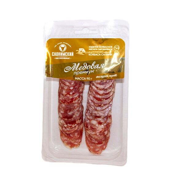 Колбаса Медовая премиум с/в изд колб в/с 90г серв/нар мод атм Слонимский МК
